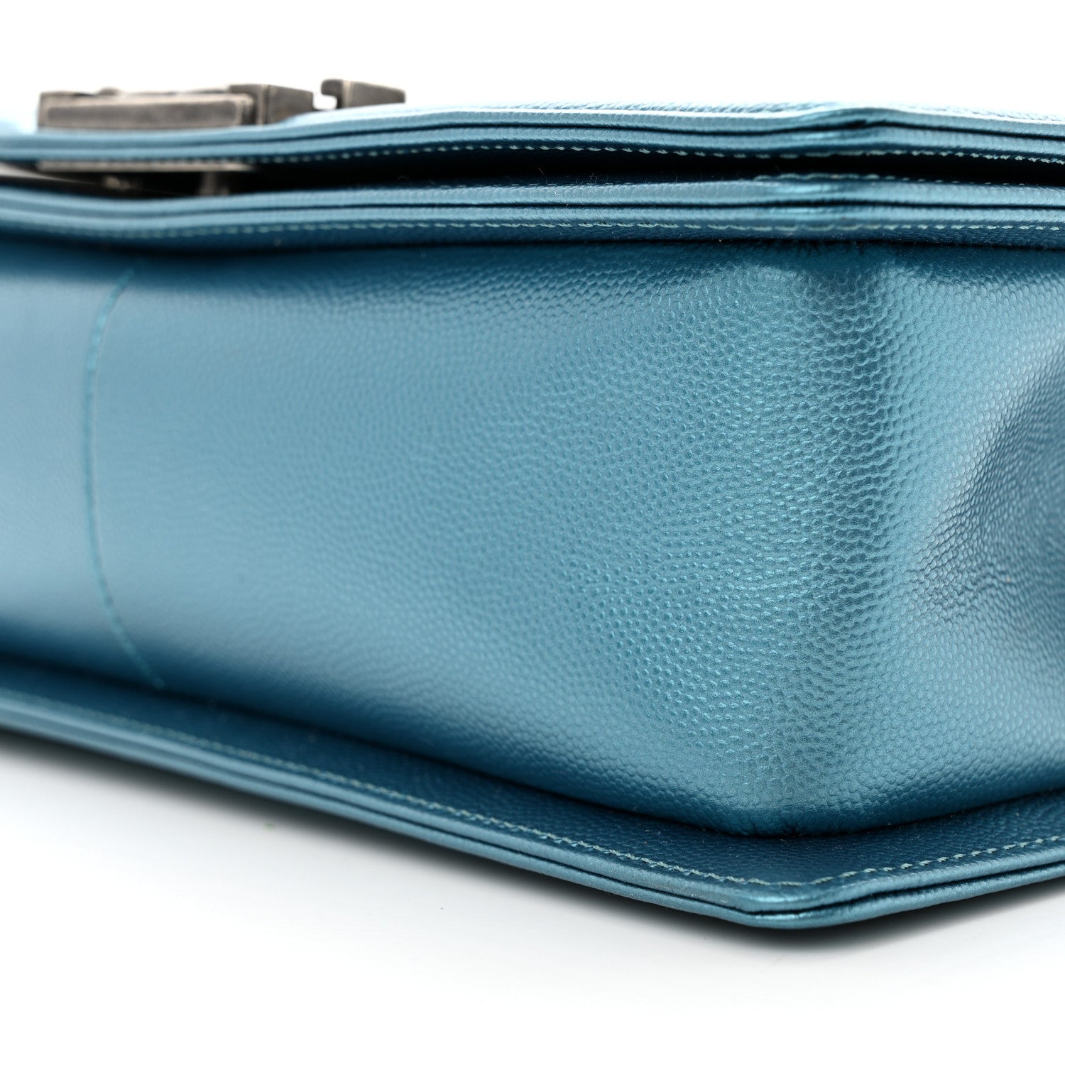 Chanel Metallic Caviar Quilted Medium Boy Flap Turquoise 10 of 11
