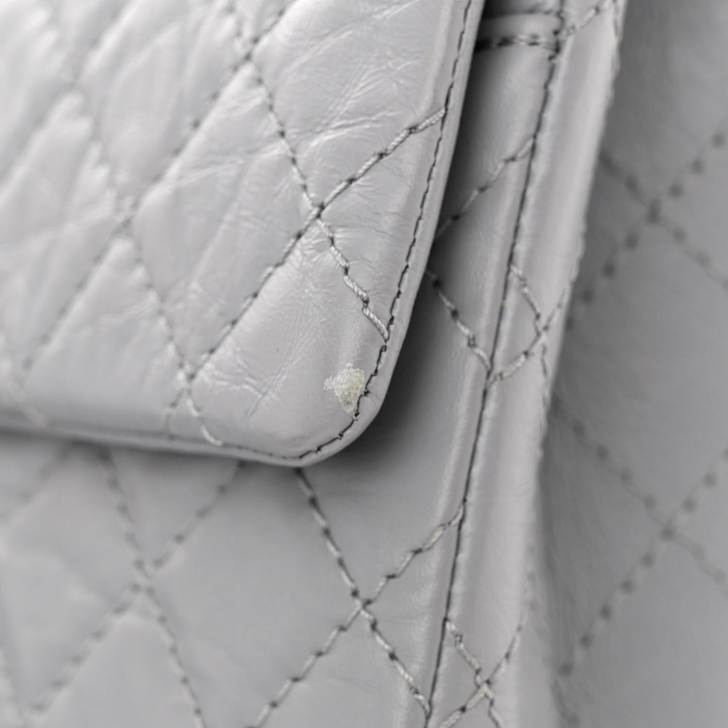 Aged Calfskin Quilted 2.55 Reissue 225 Flap Grey