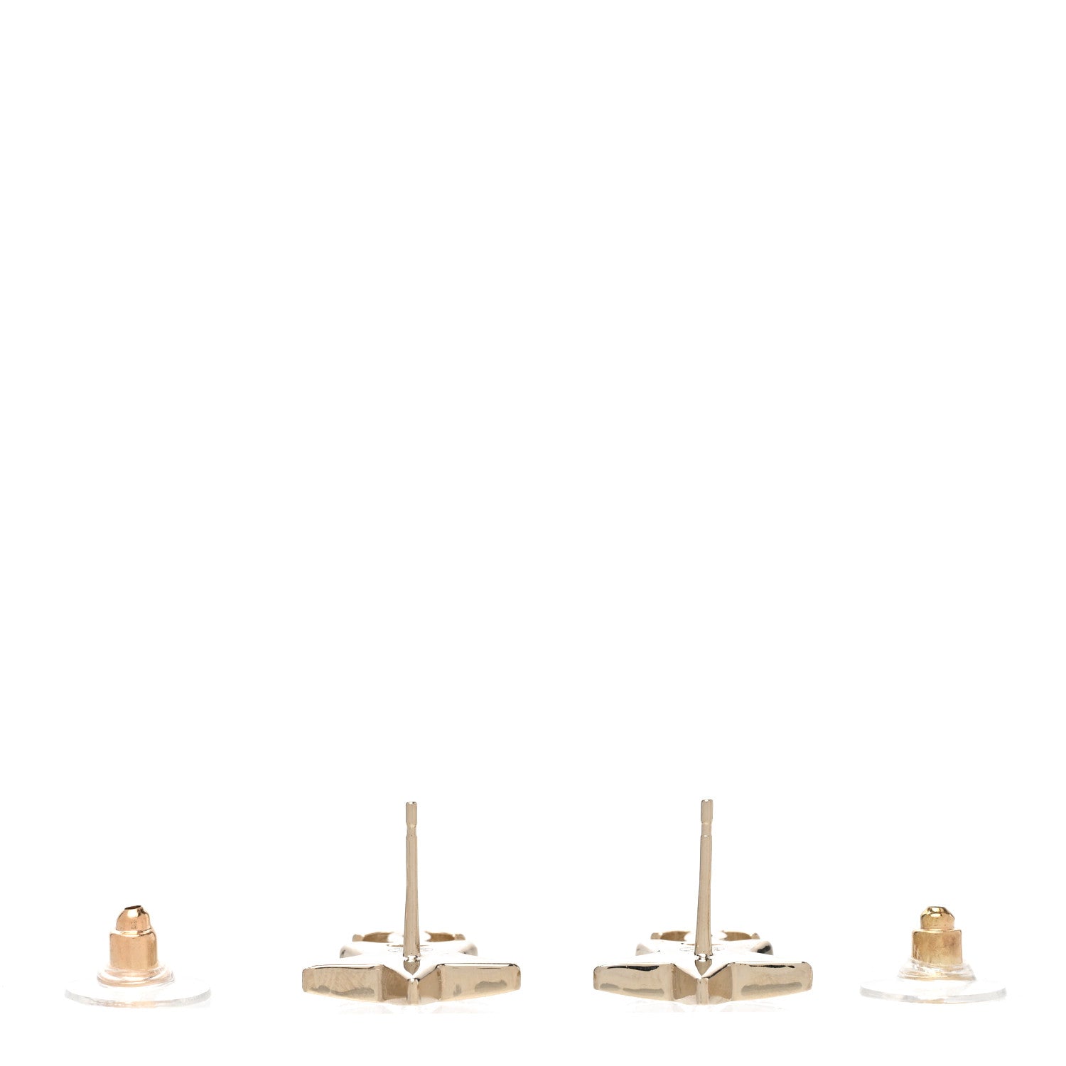 Chanel Metal Crystal CC Star Drop Earrings Gold 3 of 4