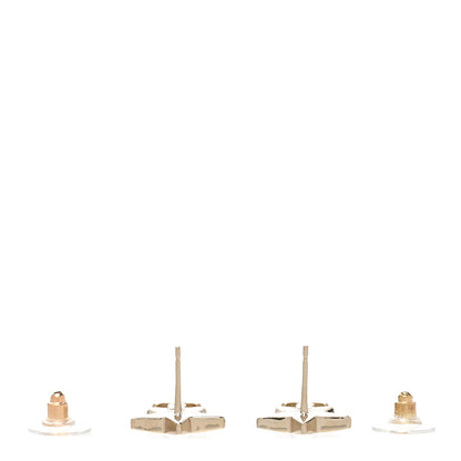 Chanel Metal Crystal CC Star Drop Earrings Gold 3 of 4