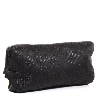Louis Vuitton Calfskin Quilted Monogram Altair Clutch Black 3 of 8