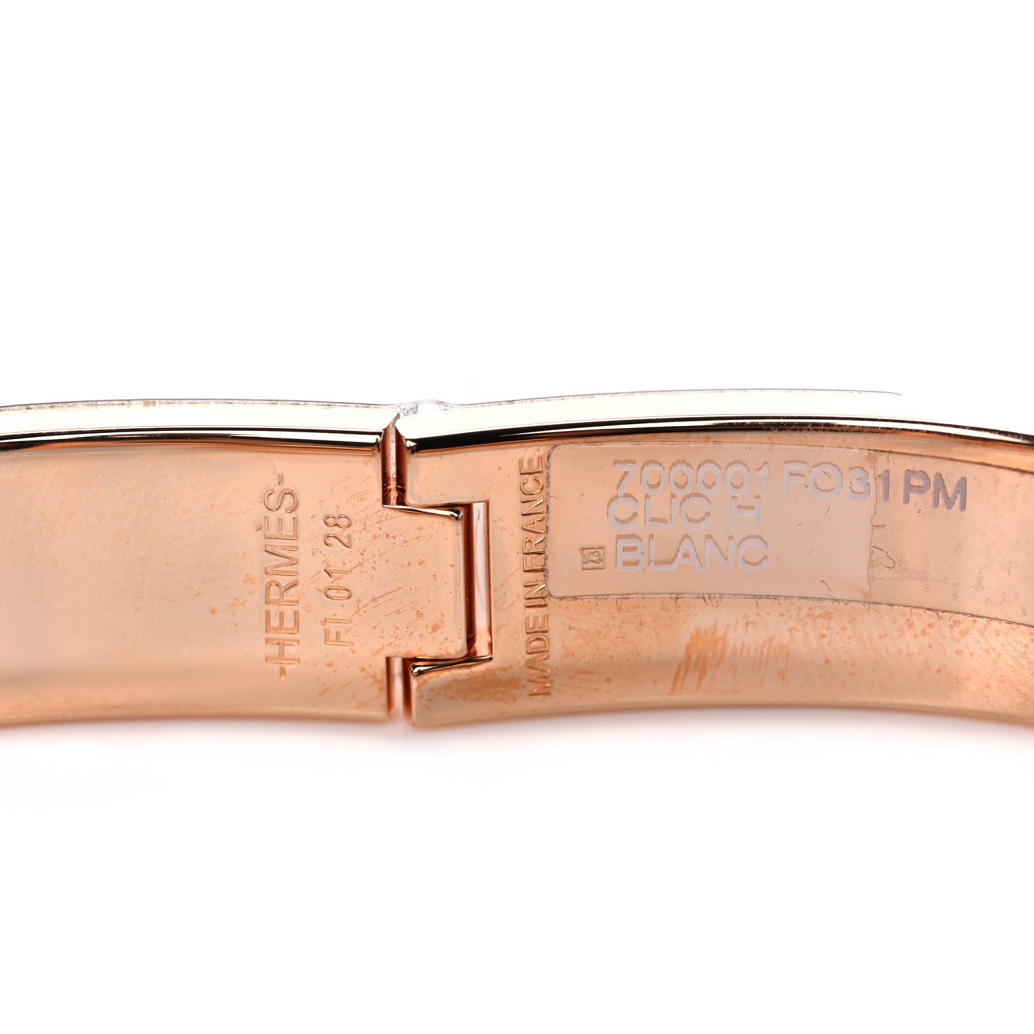 Hermes Enamel Narrow Clic Clac H Bracelet PM White 7 of 9