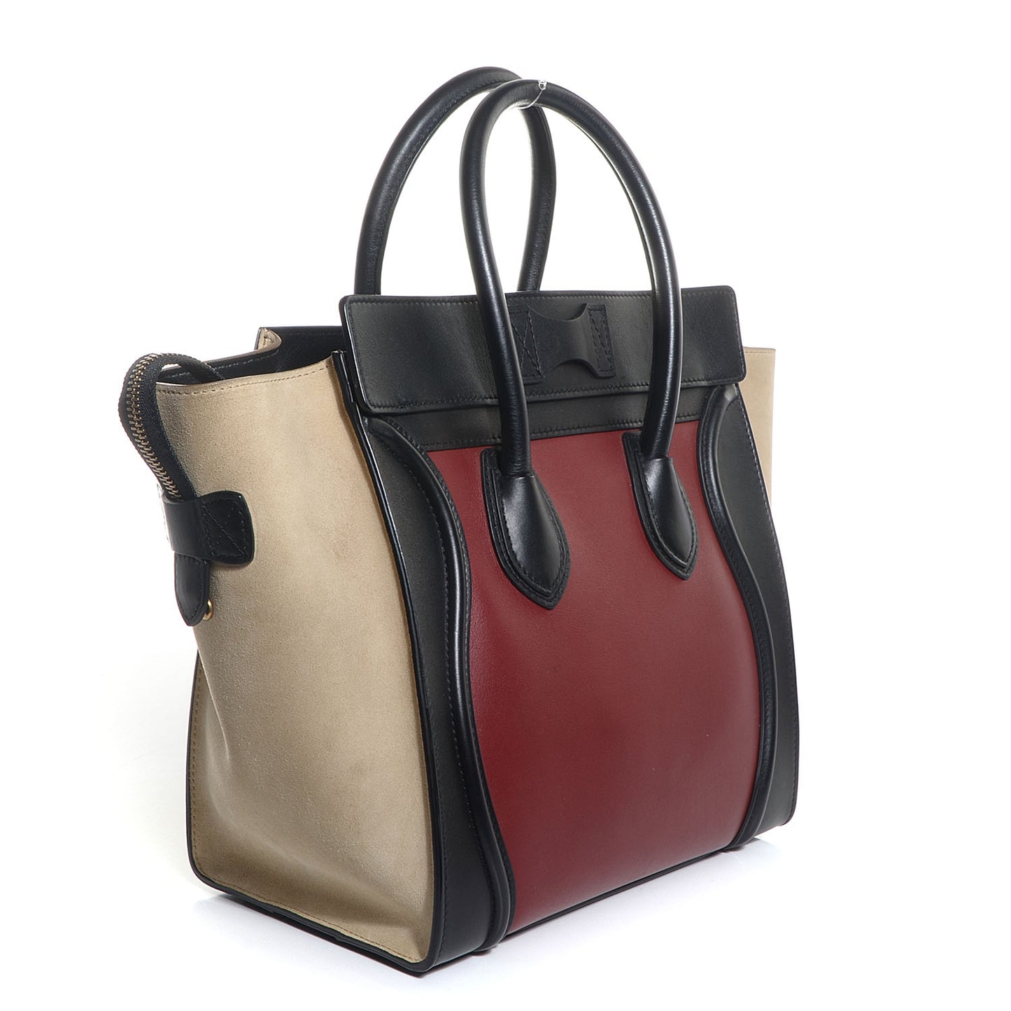 Smooth Calfskin Suede Mini Tri-Color Luggage Rust