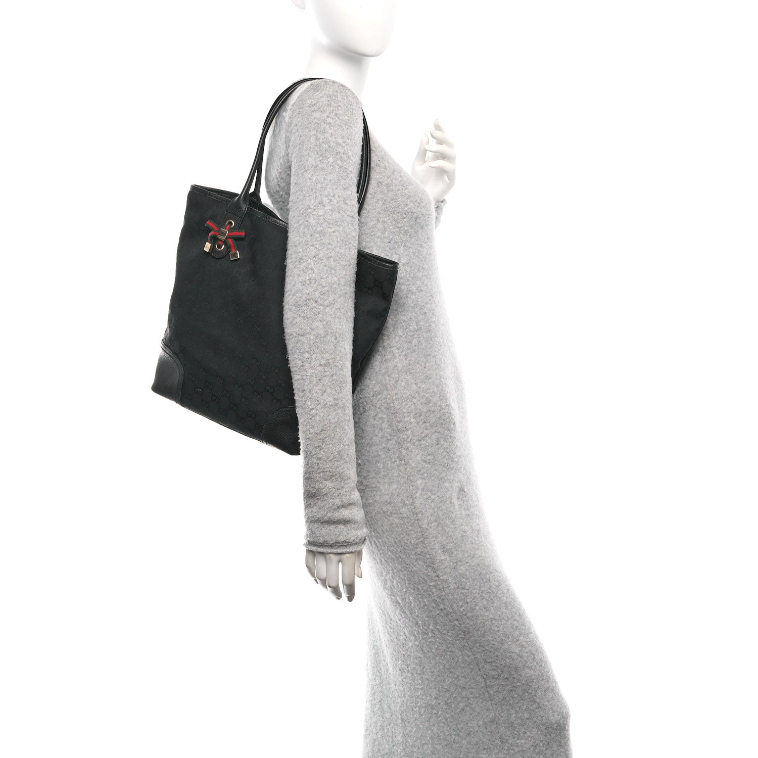 Gucci Monogram Medium Princy Tote Black 2 of 11