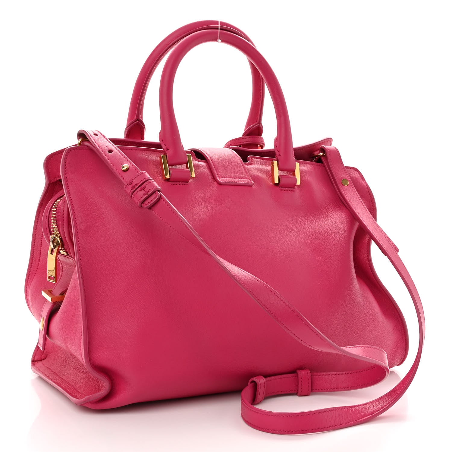 Saint Laurent Calfskin Small Monogram Cabas Fuchsia 3 of 16
