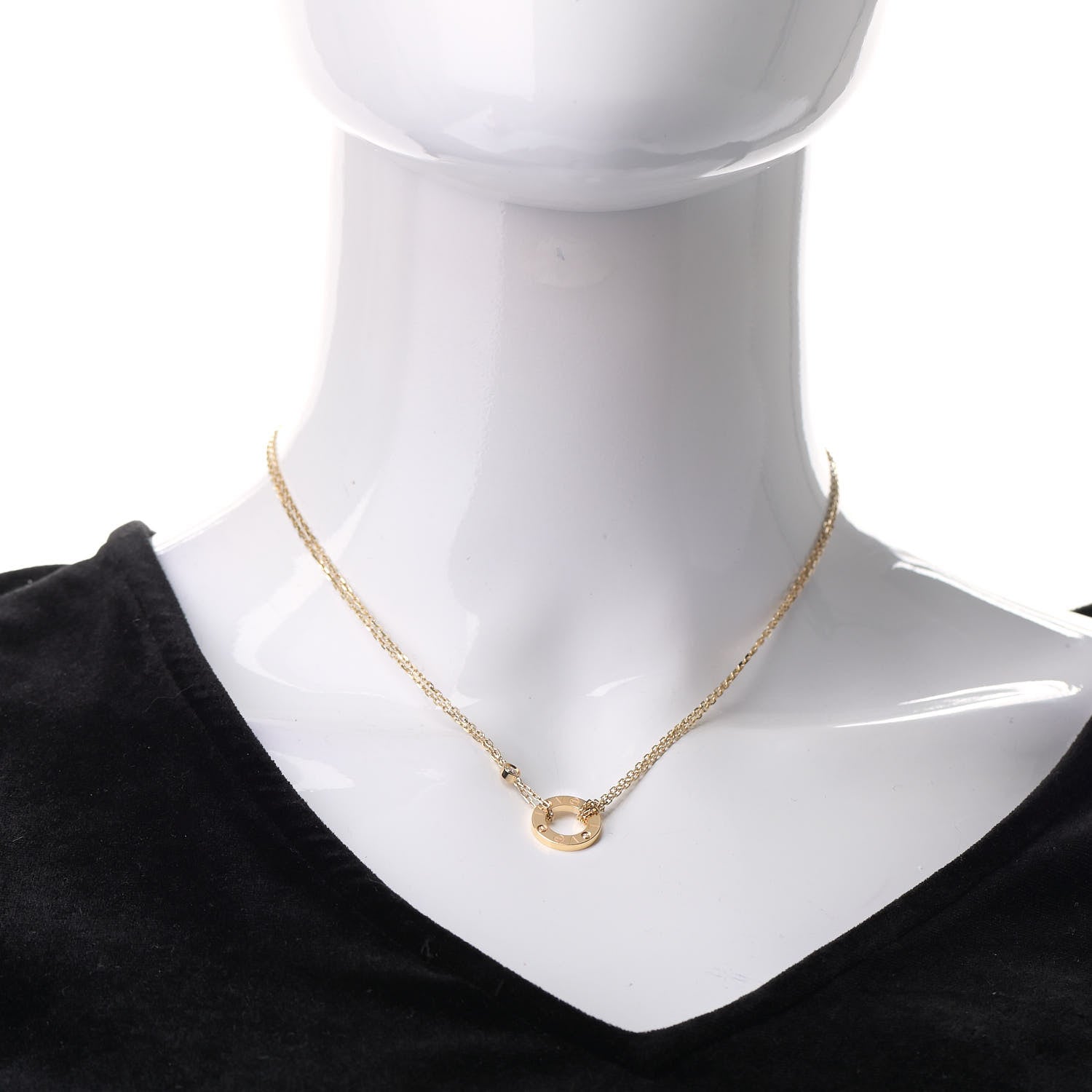 Cartier 18K Yellow Gold 2 Diamond LOVE Necklace 2 of 6