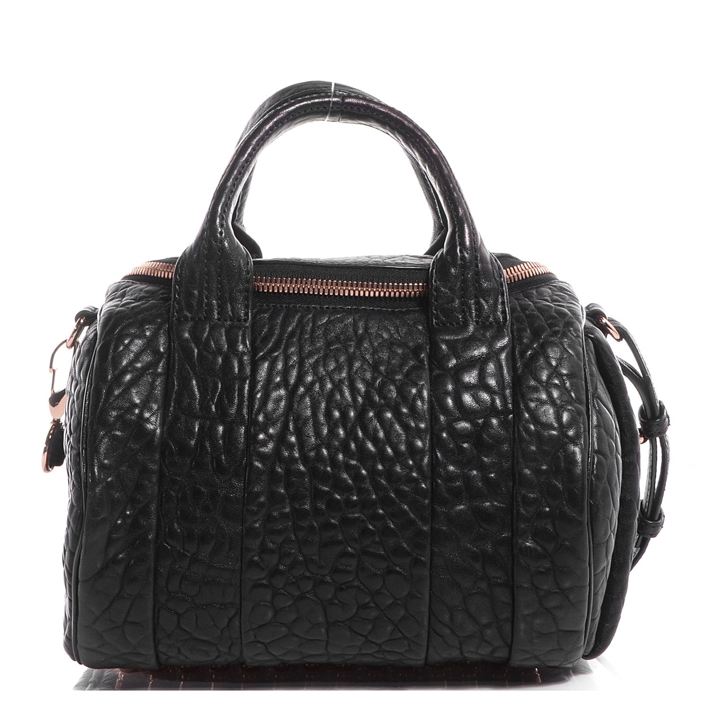 Pebbled Lambskin Rockie Black w Rose Gold Hardware