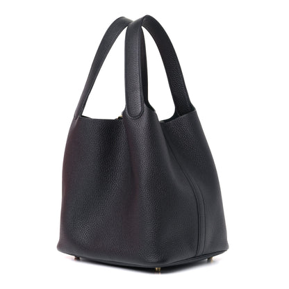 Hermes Taurillon Clemence Picotin Lock 22 MM Black 2 of 5