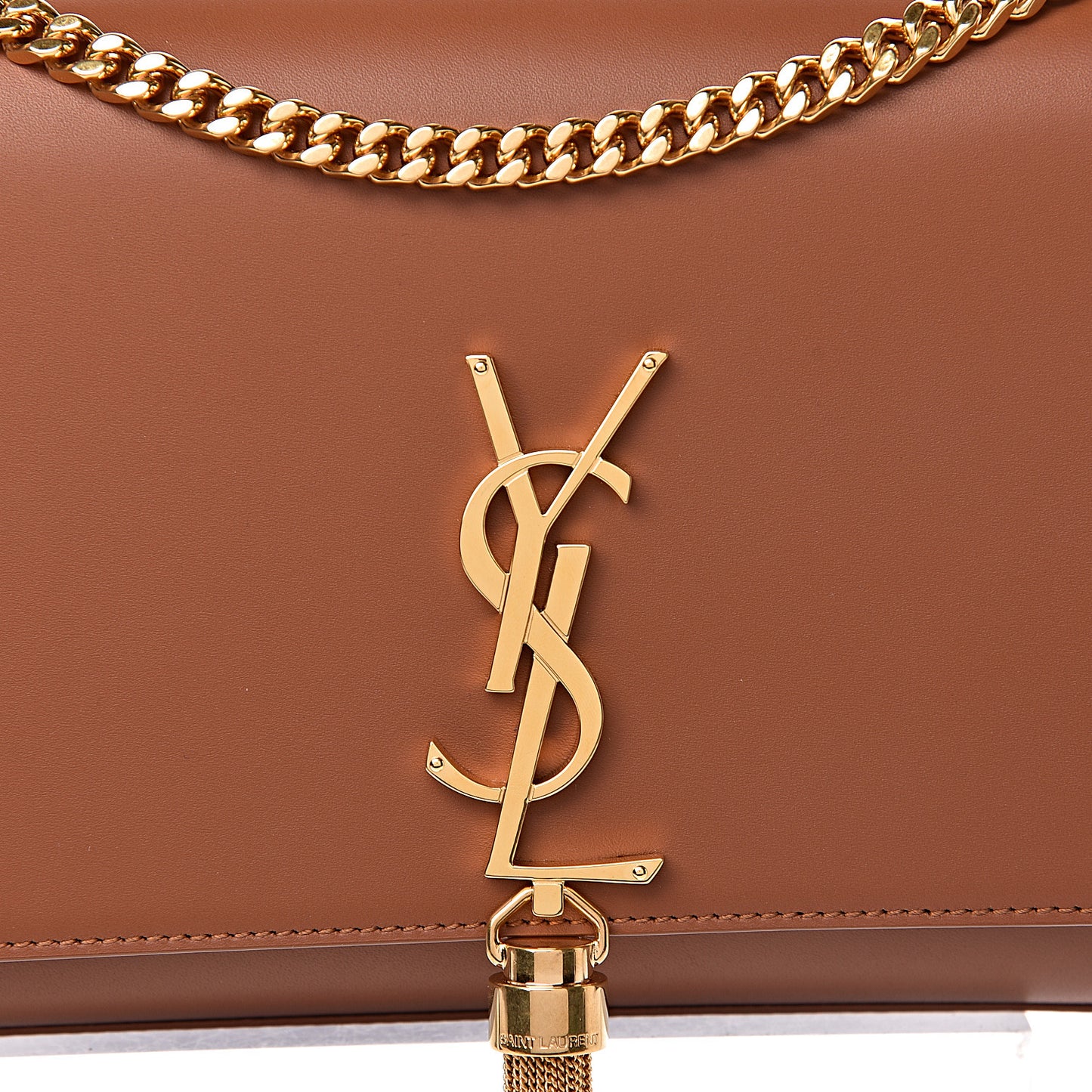 Smooth Calfskin Medium Classic Monogram Kate Tassel Brown