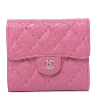 Chanel Caviar Quilted Compact Flap Wallet Pink 1 of 8