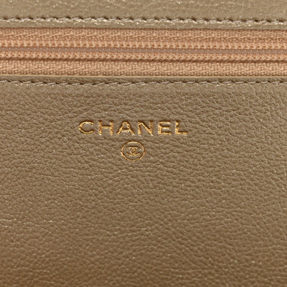 Chanel Woven Straw Braided Ancient Greek Wallet On Chain WOC Beige 14 of 34