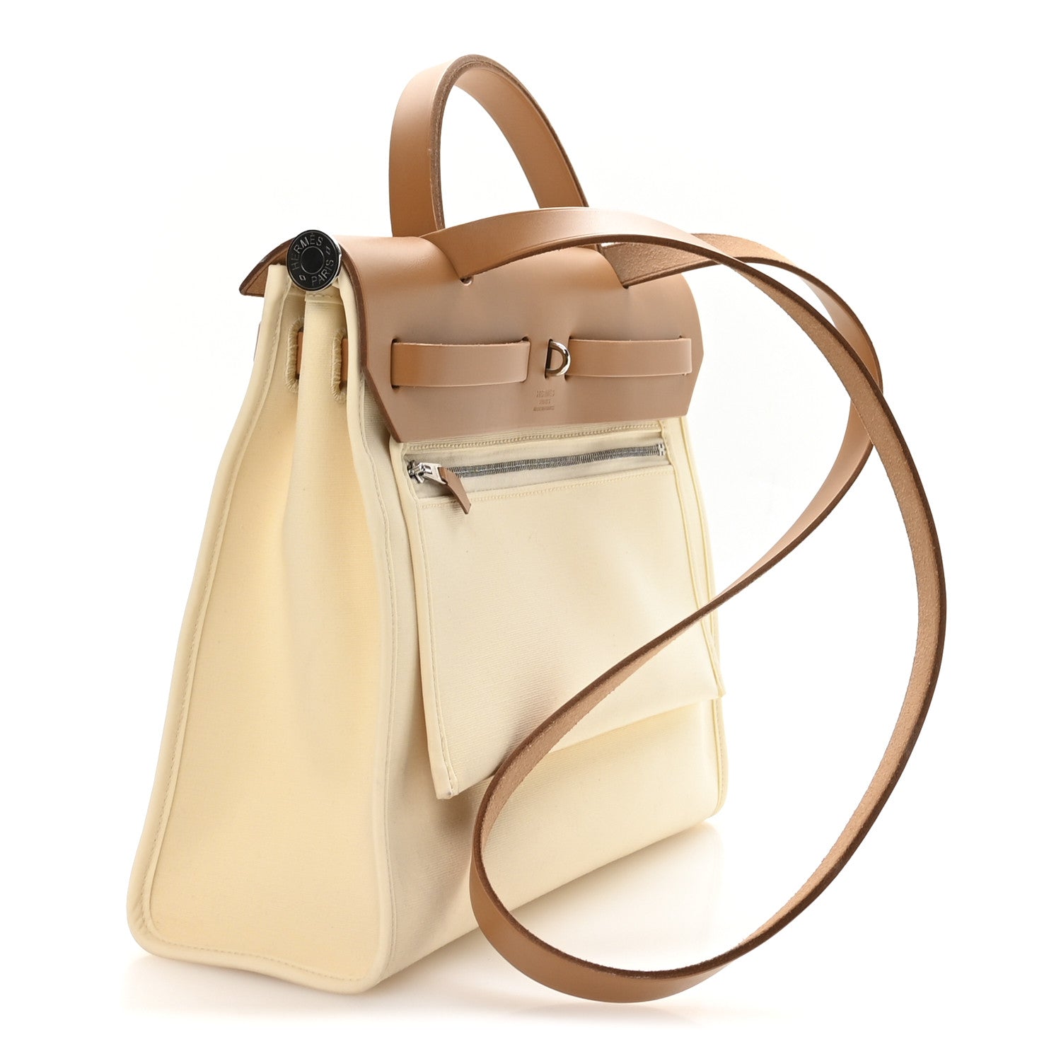 Hermes Vache Hunter Toile Officier Herbag Zip 31 PM Vanille Naturel Sable 4 of 11