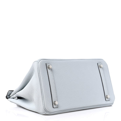 Hermes Taurillon Clemence Birkin 30 Bleu Pale 3 of 12