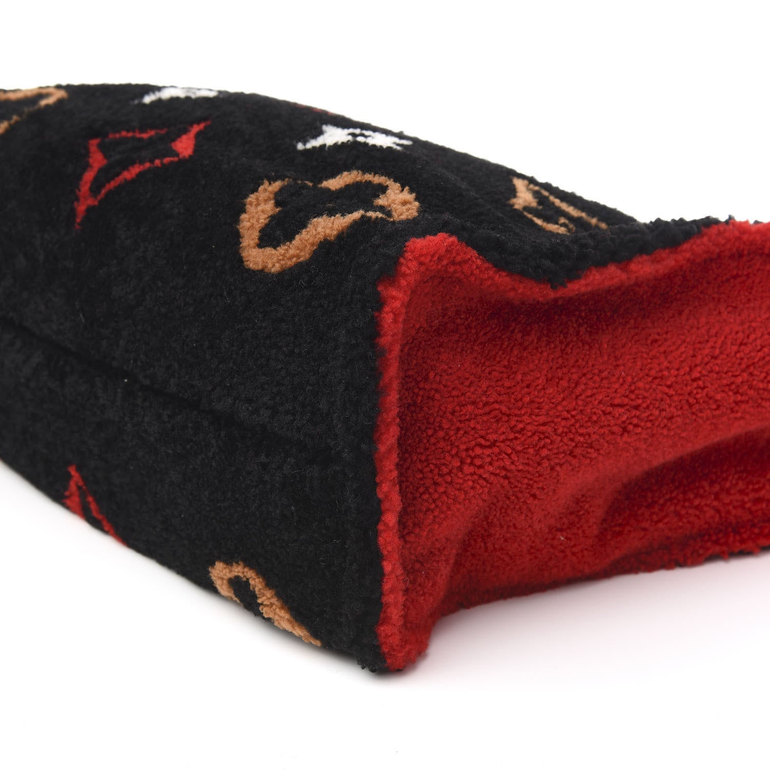 Louis Vuitton Shearling Monogram Giant Teddy Onthego GM Black Red 10 of 11
