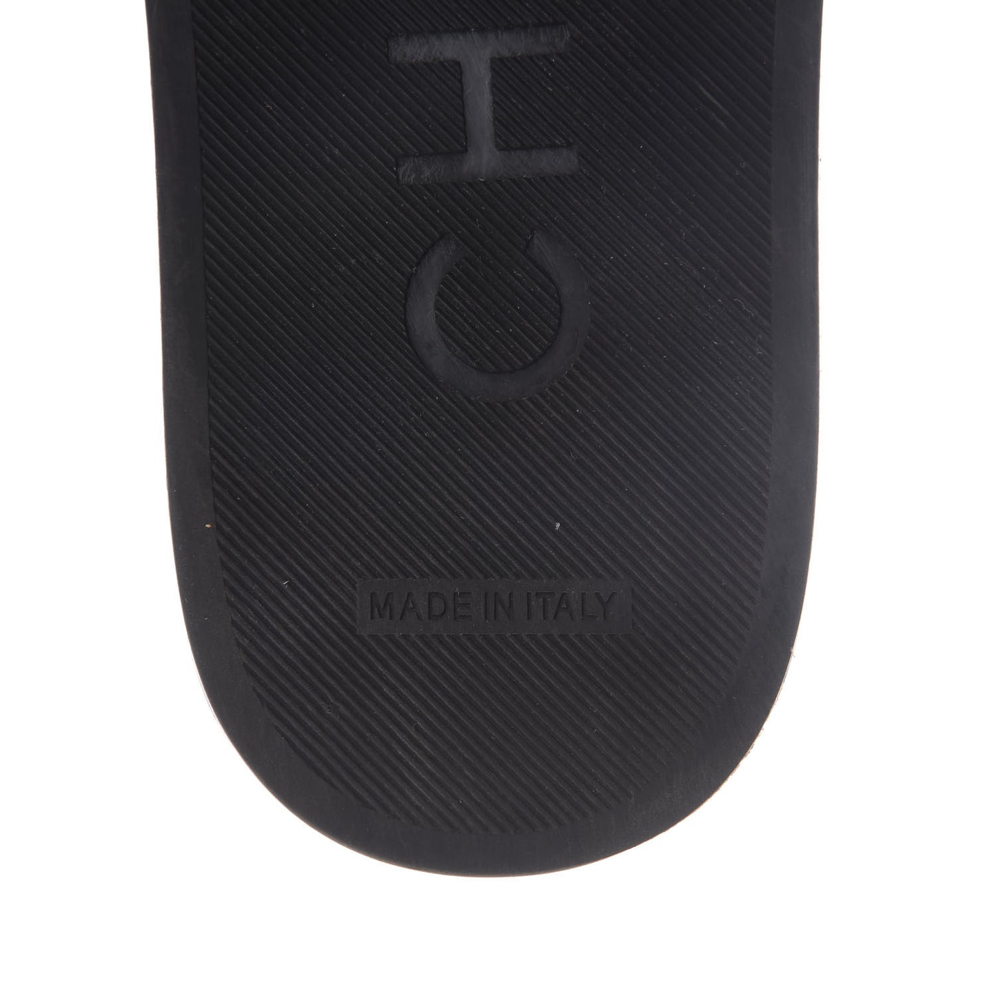 Tweed Lambskin Chain Flat Sandals 37 White Black