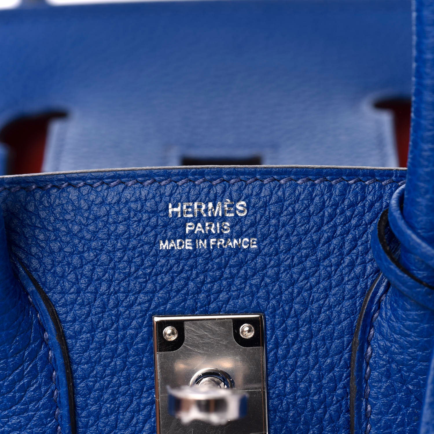 Hermes Togo Verso Birkin 25 Bleu Royal Capucine 23 of 35