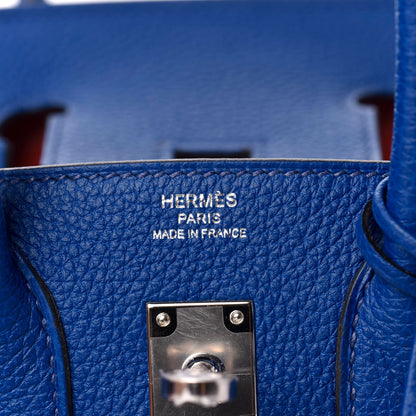 Hermes Togo Verso Birkin 25 Bleu Royal Capucine 23 of 35