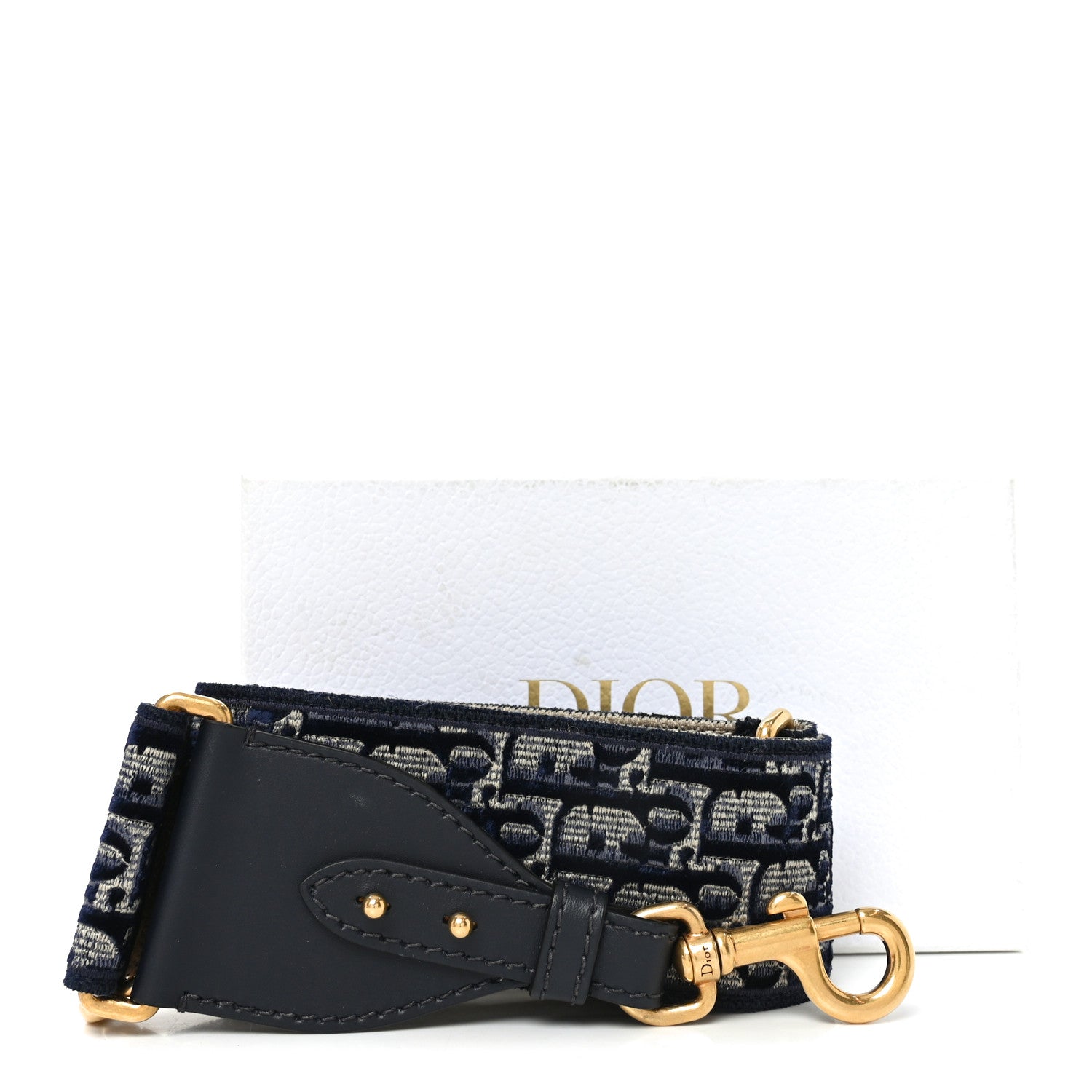 Christian Dior Velvet Oblique Shoulder Strap Blue 1887288