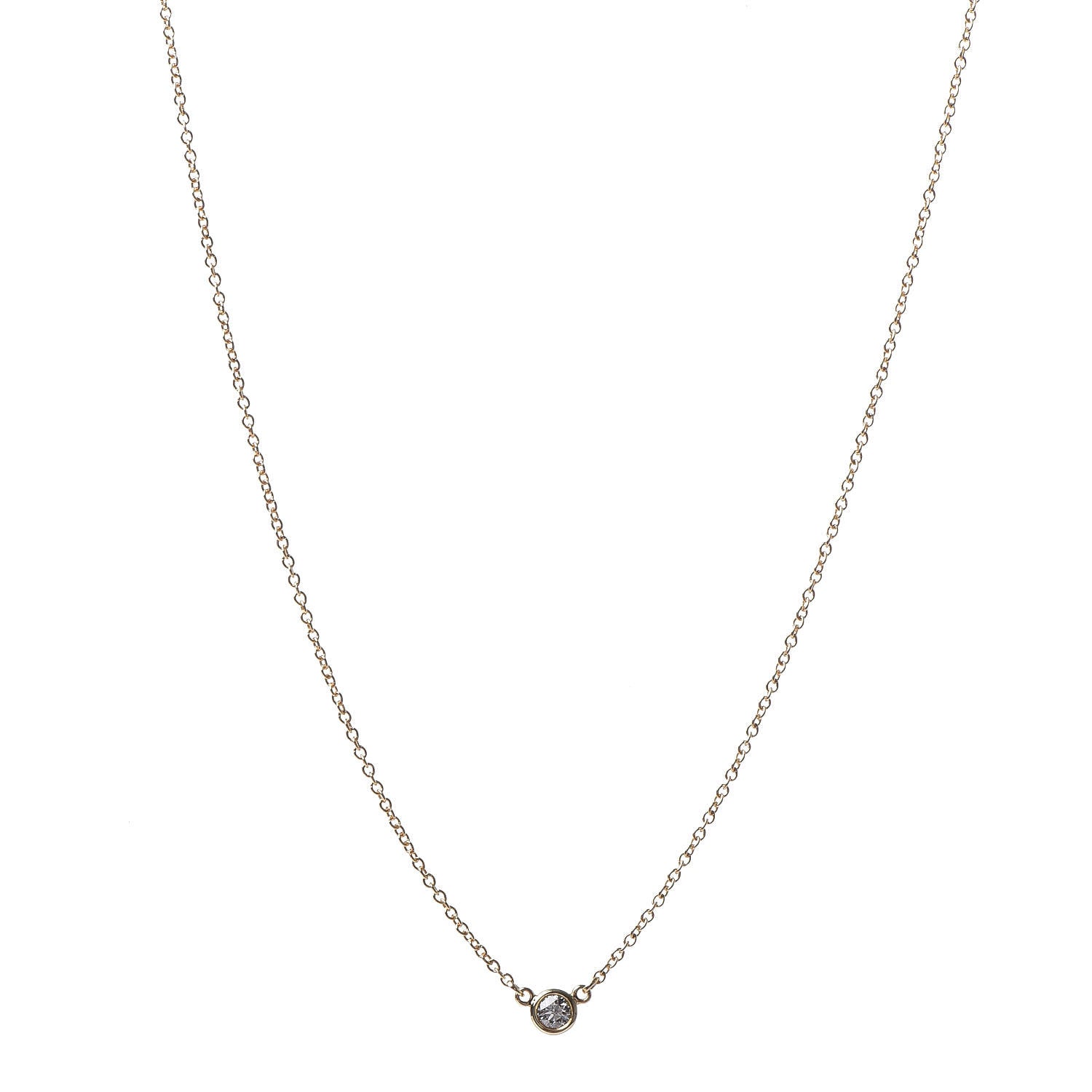 Tiffany 18K Yellow Gold Diamond .09ct Elsa Peretti Diamonds by the Yard Pendant Necklace 1 of 7