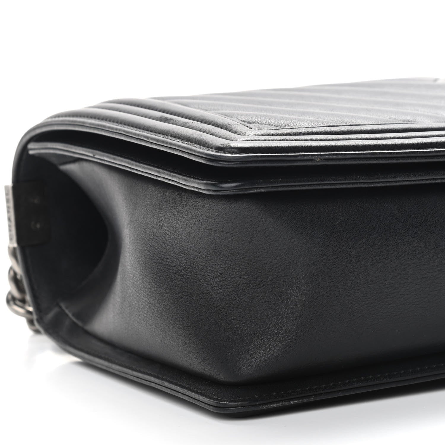 Chanel Calfskin Chevron Quilted Medium Boy Flap Black 9 of 19