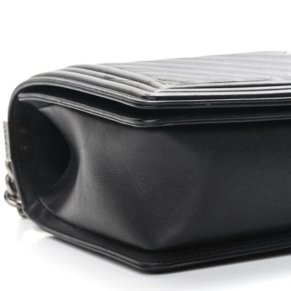 Chanel Calfskin Chevron Quilted Medium Boy Flap Black 9 of 19