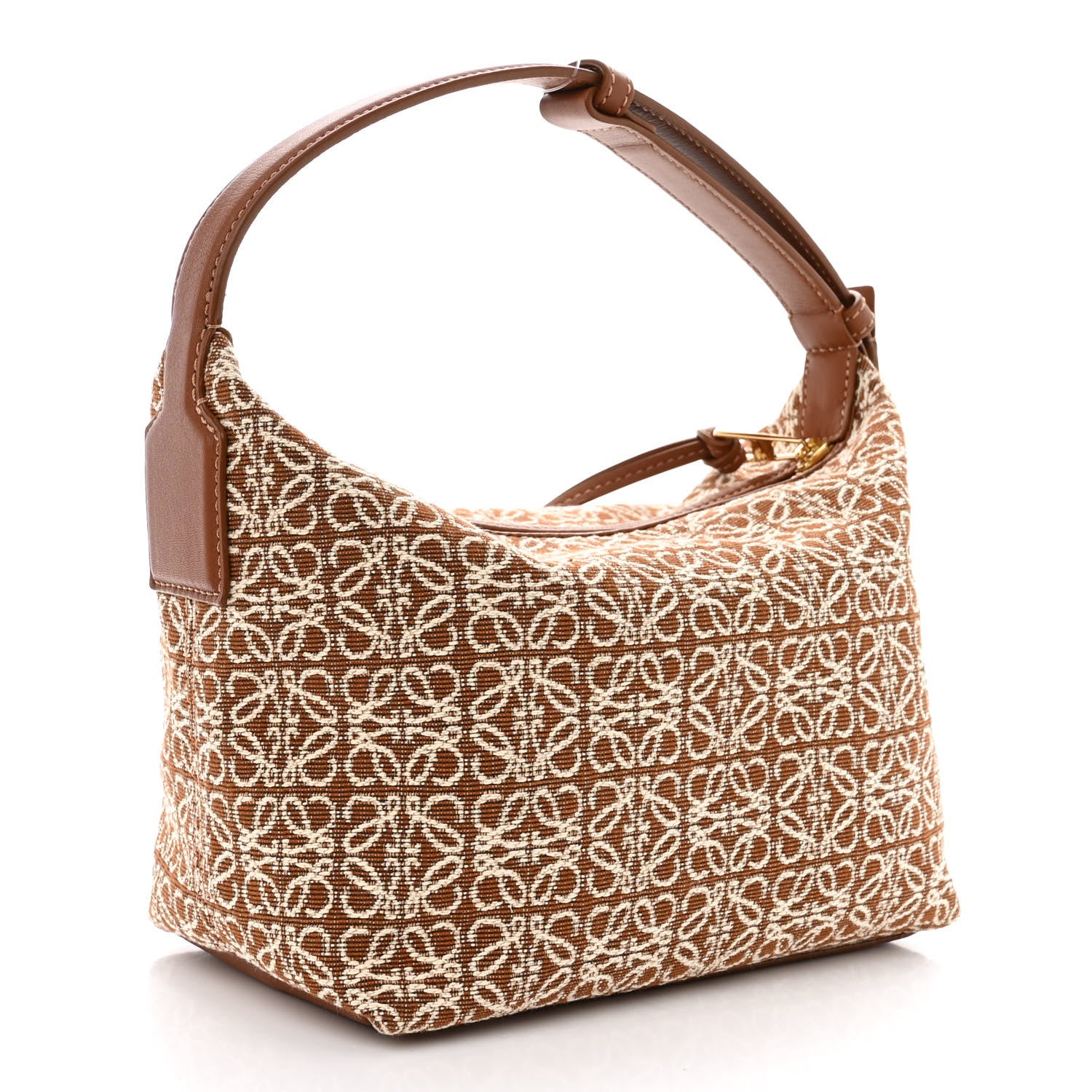 Loewe Jacquard Anagram Calfskin Small Cubi Bag Tan Pecan 3 of 12
