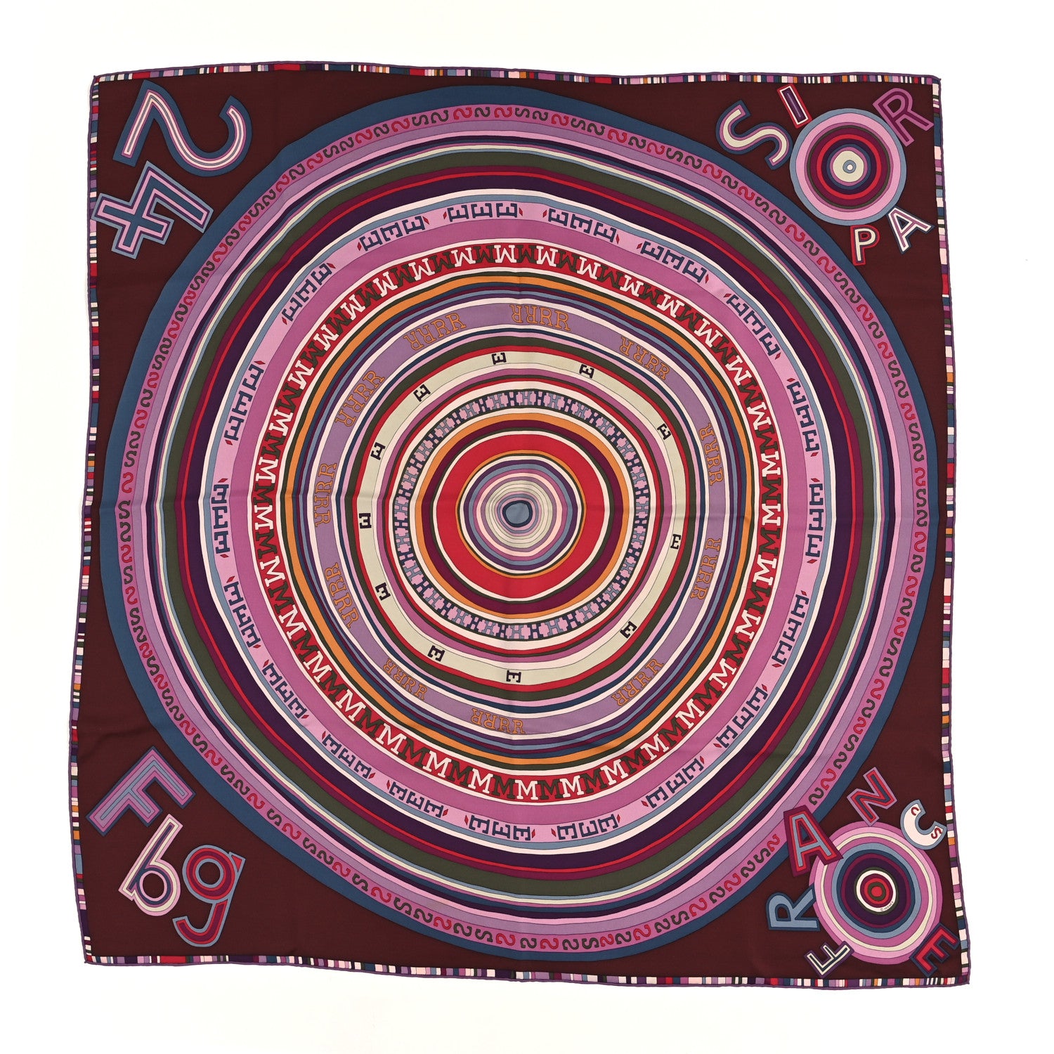 Hermes Silk Tohu Bohu Scarf 90 Aubergine Violet Parme 1 of 6