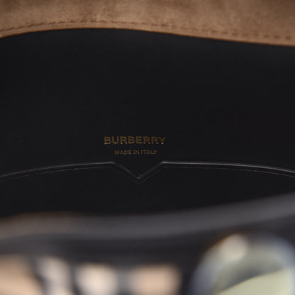Burberry Calfskin Vintage Check Small Society Top Handle Bag Archive Beige Black 6 of 10