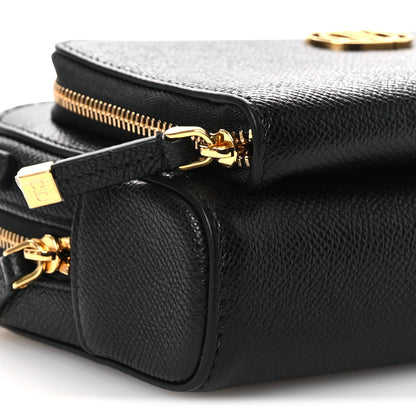 Christian Dior Grained Calfskin Caro Double Pouch Black 9 of 11