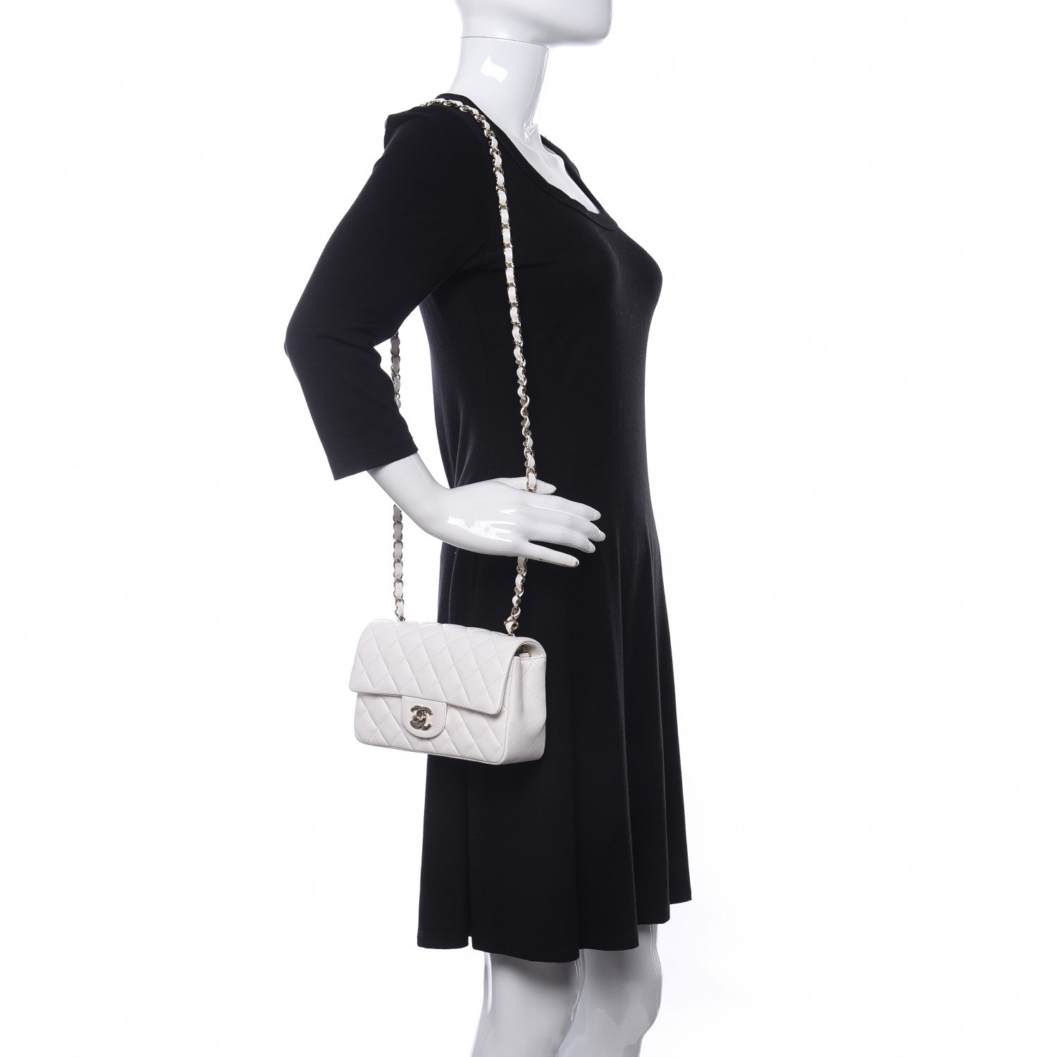 Chanel Lambskin Quilted Mini Rectangular Flap White 2 of 11