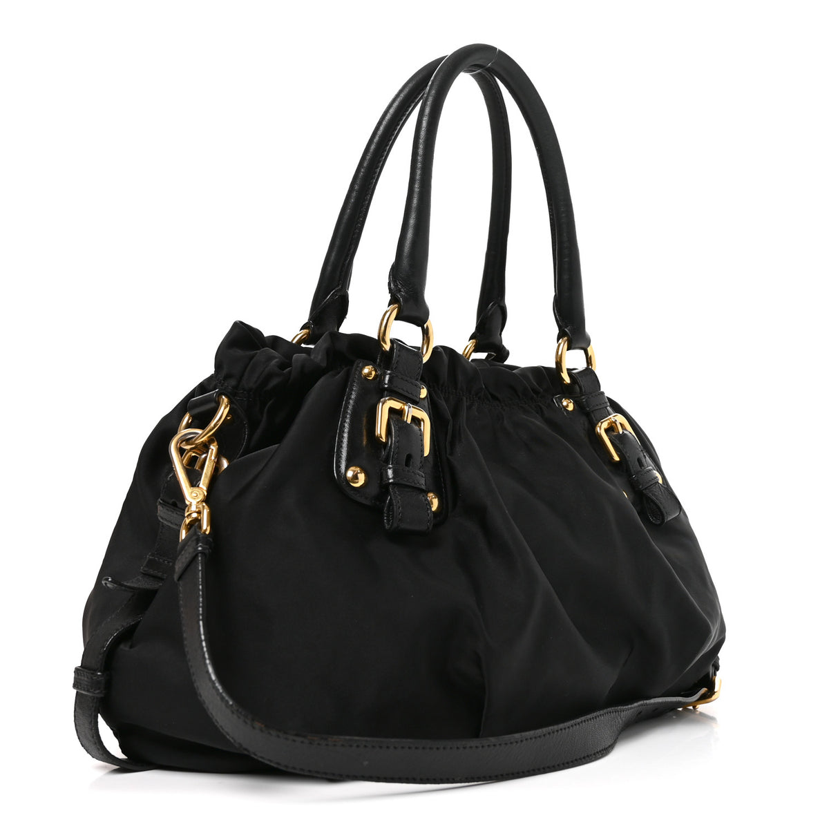 Prada Tessuto Nylon Jacquard Logo Tote Nero Black 3 of 9