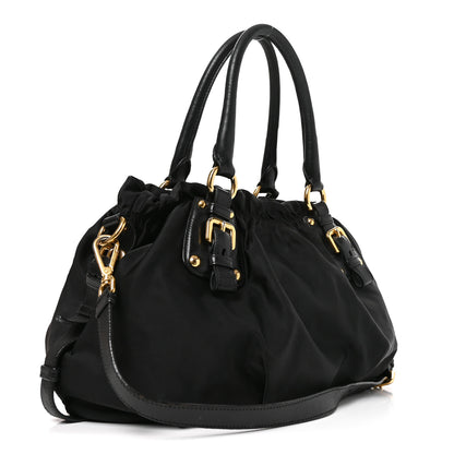Prada Tessuto Nylon Jacquard Logo Tote Nero Black 3 of 9