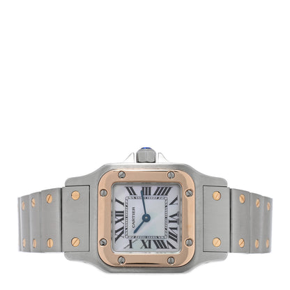 Cartier Stainless Steel 18K Pink Gold 24mm Santos De Cartier Galbee Quartz Watch 2 of 4
