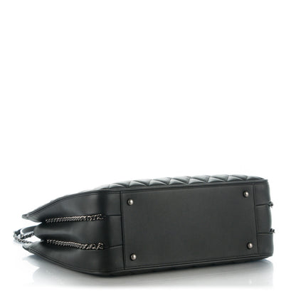 Chanel Calfskin Quilted Frame In Chain Tote Black 4 of 9