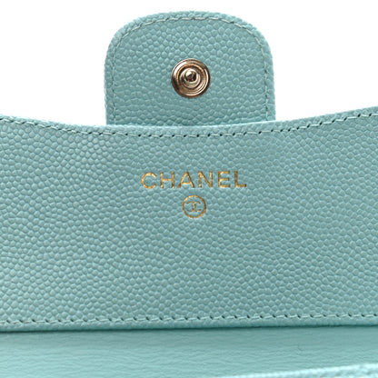 Chanel Caviar Quilted Compact Flap Wallet Light Blue 6 of 11