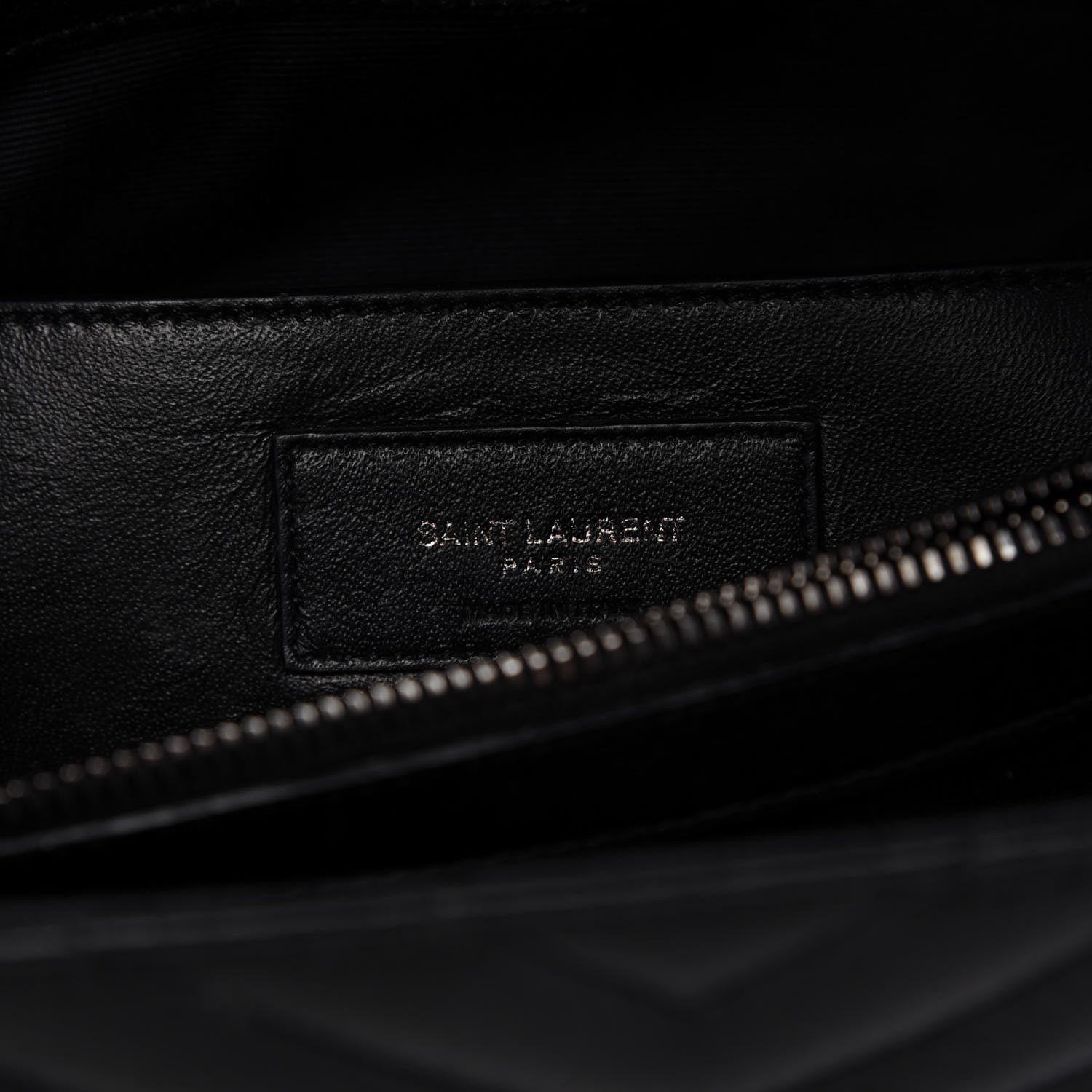 Saint Laurent Sheepskin Matelasse Chevron Monogram Large College Satchel Black 8 of 11