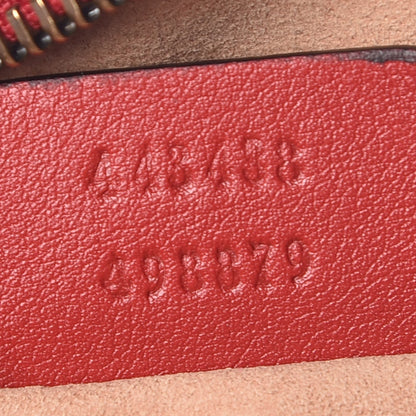 Gucci Calfskin Matelasse Mini GG Marmont Wrist Wallet Hibiscus Red 7 of 7