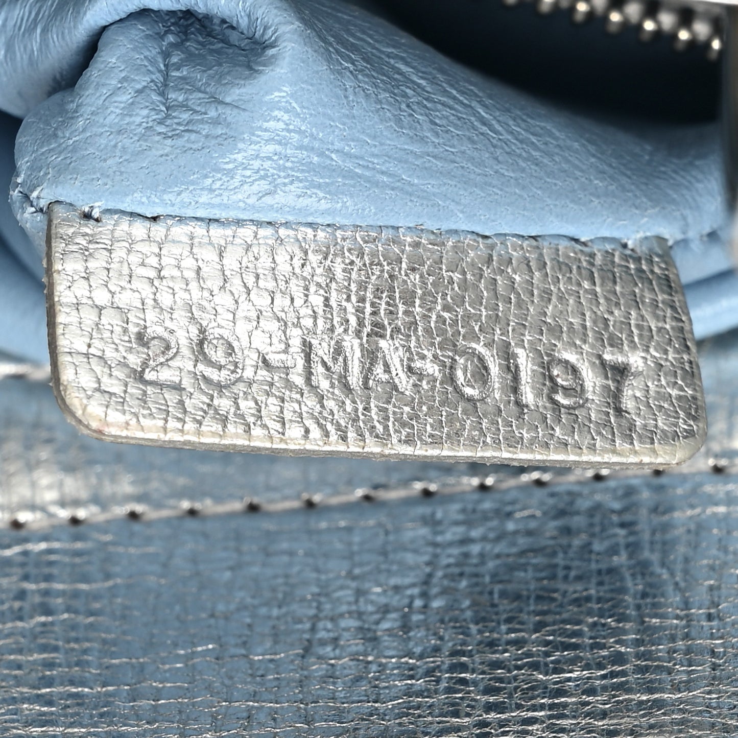 Metallic Grained Calfskin Cannage Small Lucky Badges My Lady Dior Silver