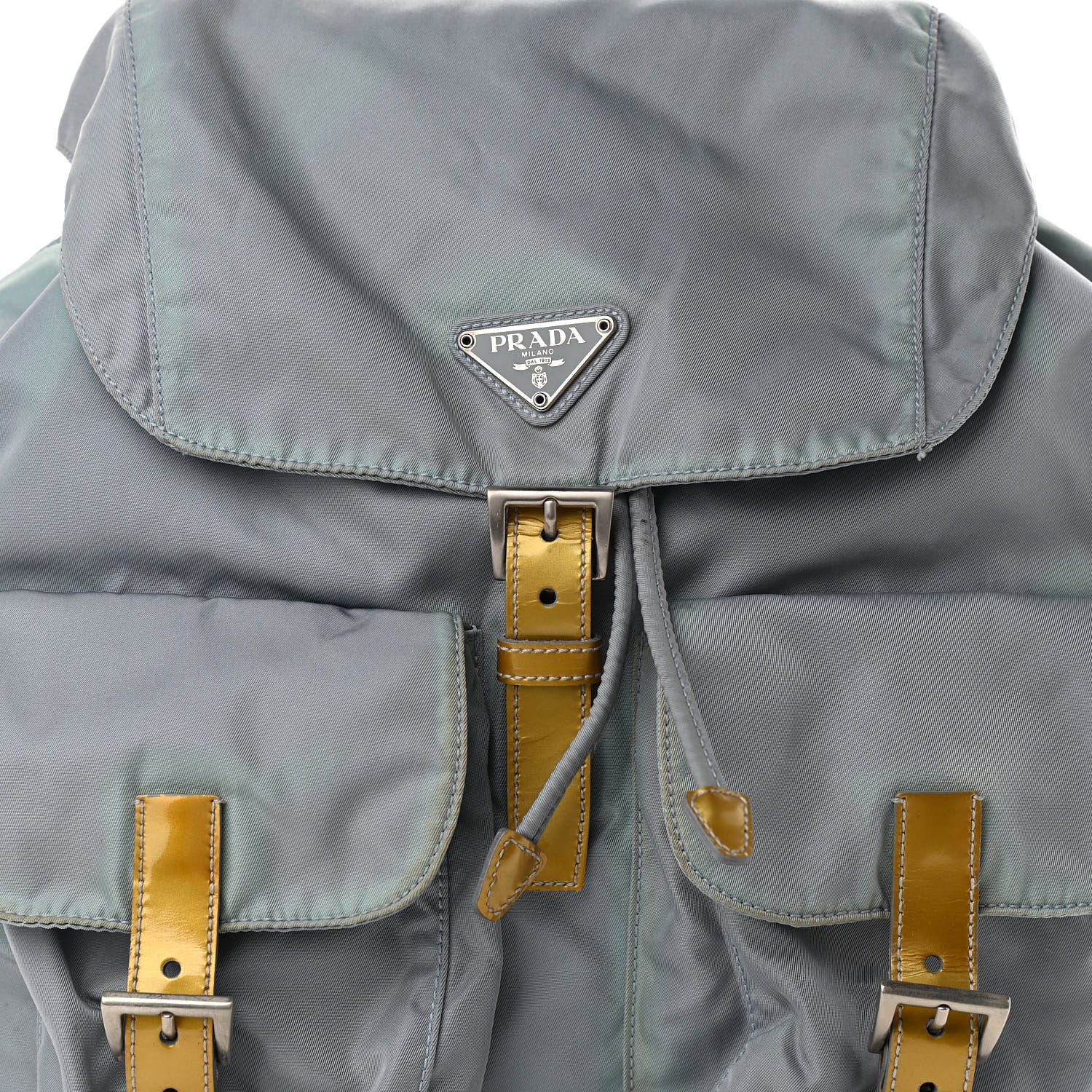 Prada Nylon Vela Patent Backpack Argento 9 of 17