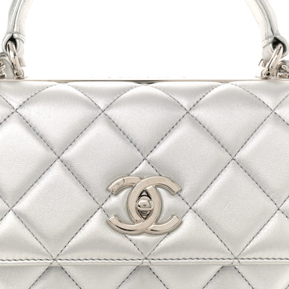 Chanel Metallic Lambskin Quilted Small Trendy CC Flap Dual Handle Bag Silver 8 of 12