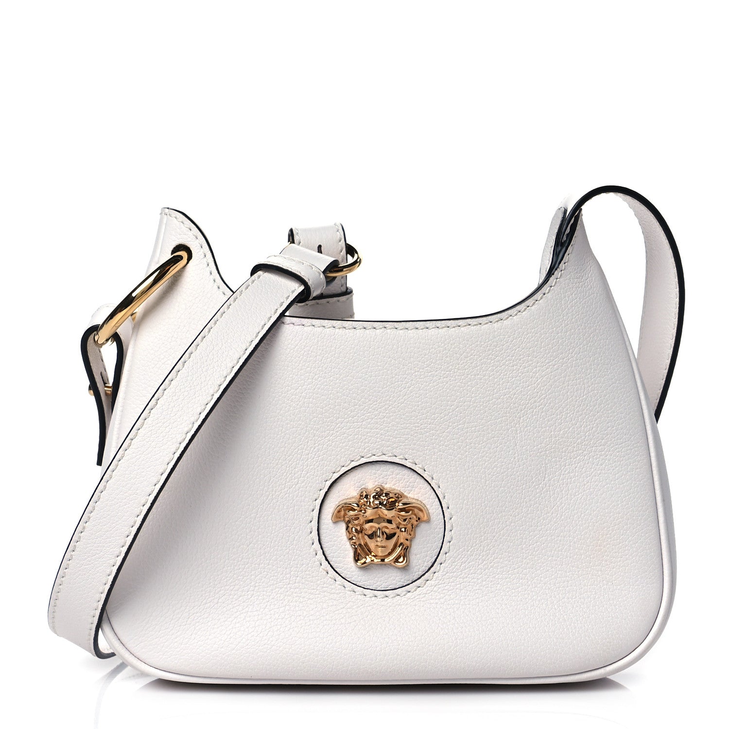 Versace Calfskin La Medusa Small Hobo Crossbody White 1 of 8