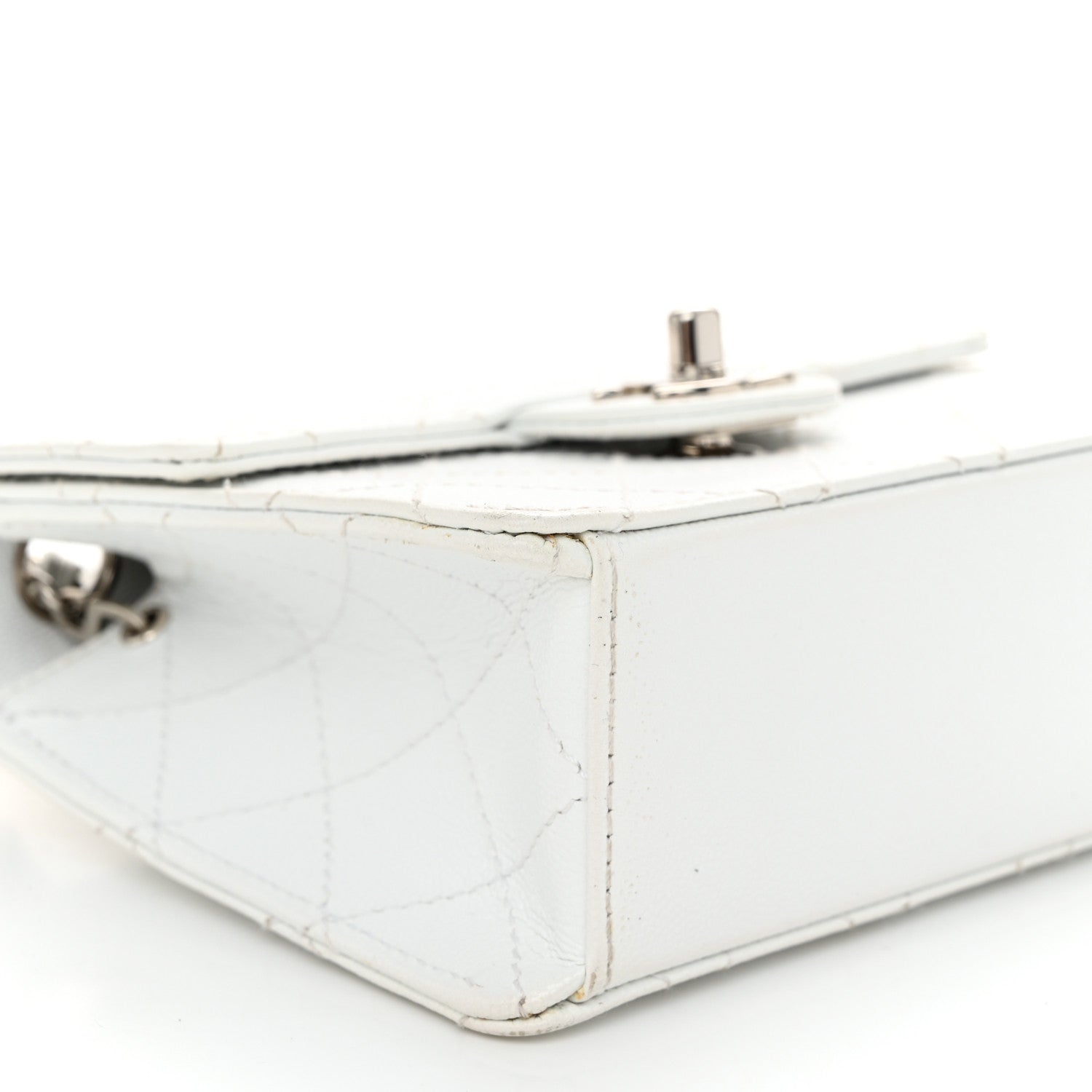 Chanel Caviar Quilted Mini Square Flap White 10 of 13