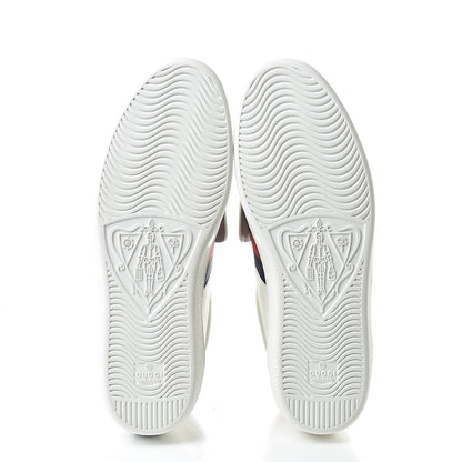 Gucci Calfskin Ayers Embroidered Web Mens Ace Removable Patches High Top Sneakers 9 White 7 of 8