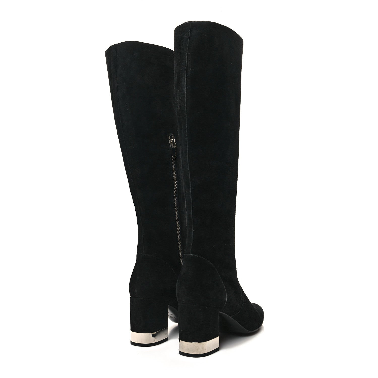 Saint Laurent Suede Knee High Boots 37 Black 4 of 7