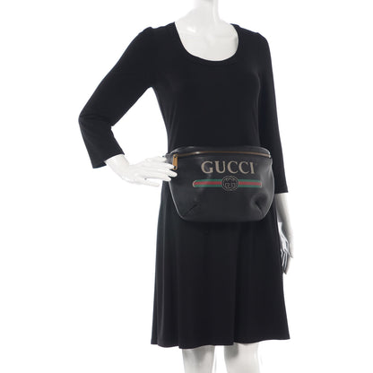 Gucci Grained Calfskin Logo Belt Bag Black 2 of 9