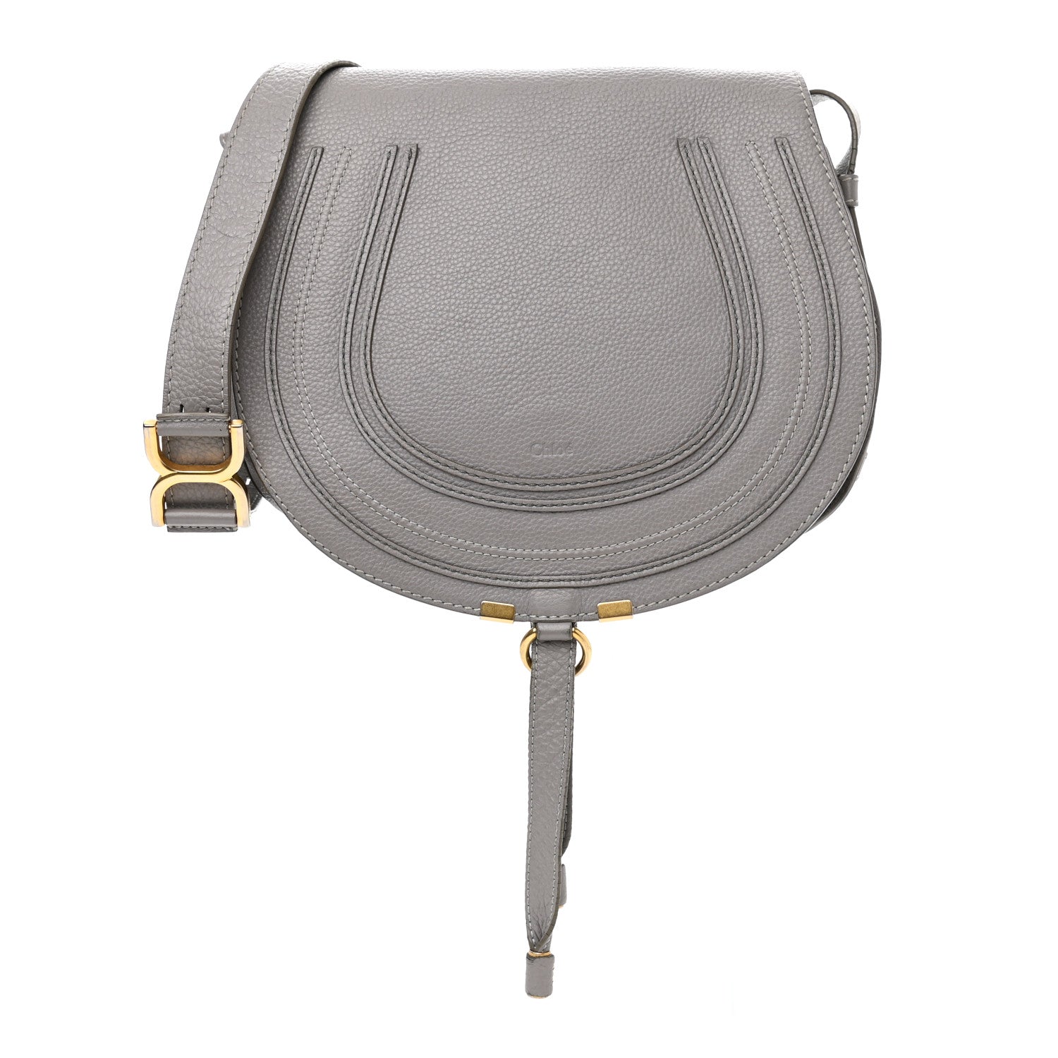 Chloe Calfskin Medium Marcie Round Crossbody Bag Cashmere Grey 3 of 32