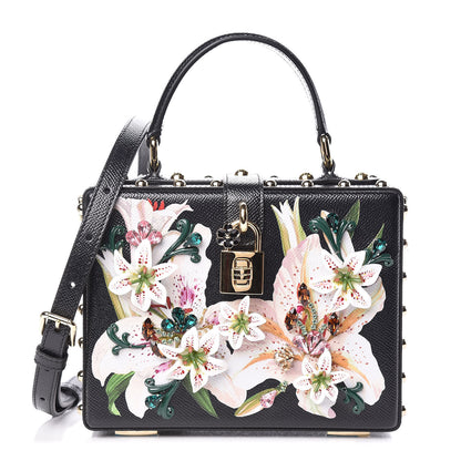 Dolce & Gabbana Dauphine Crystal Embellished Box Bag Black Multicolor 1 of 10