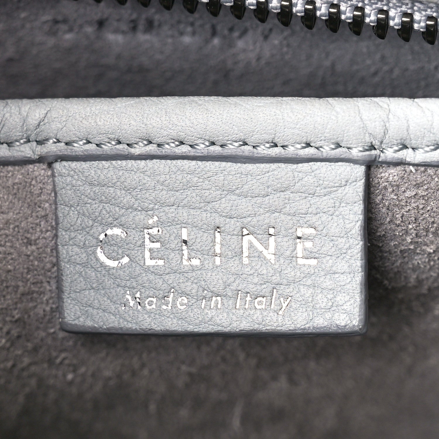 Celine Drummed Calfskin Nano Luggage Pearl Blue 6 of 10