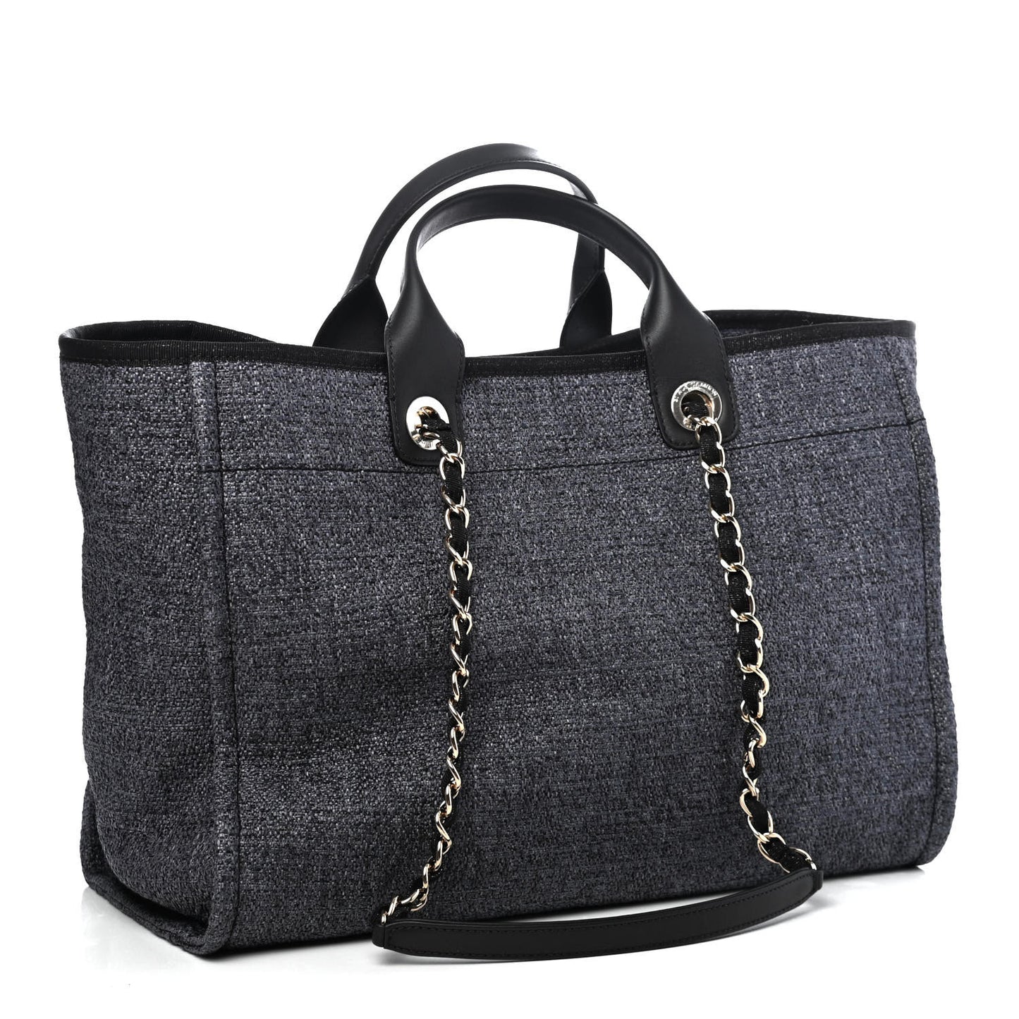Lurex Boucle Medium Deauville Tote Black