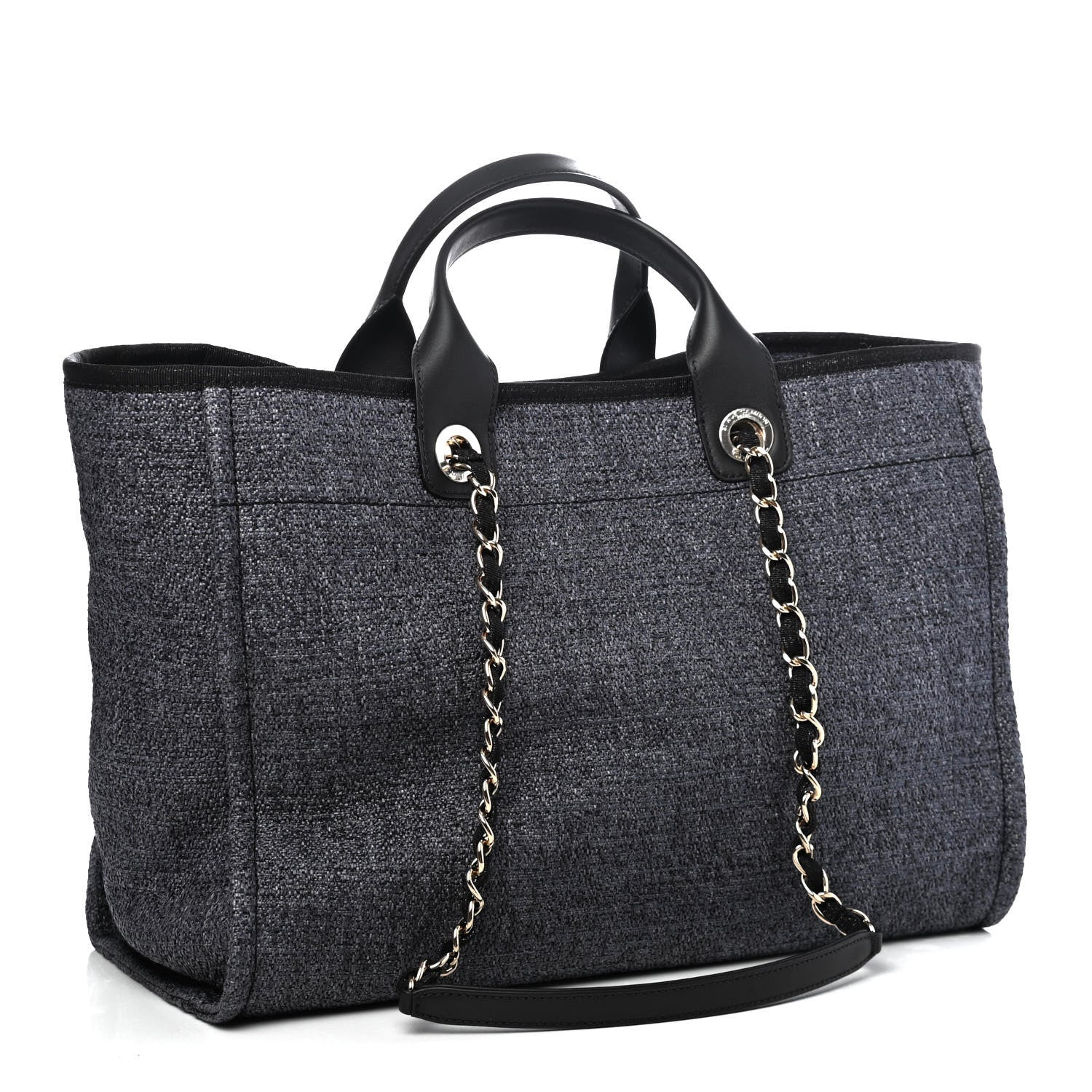 Chanel Lurex Boucle Medium Deauville Tote Black 2 of 4